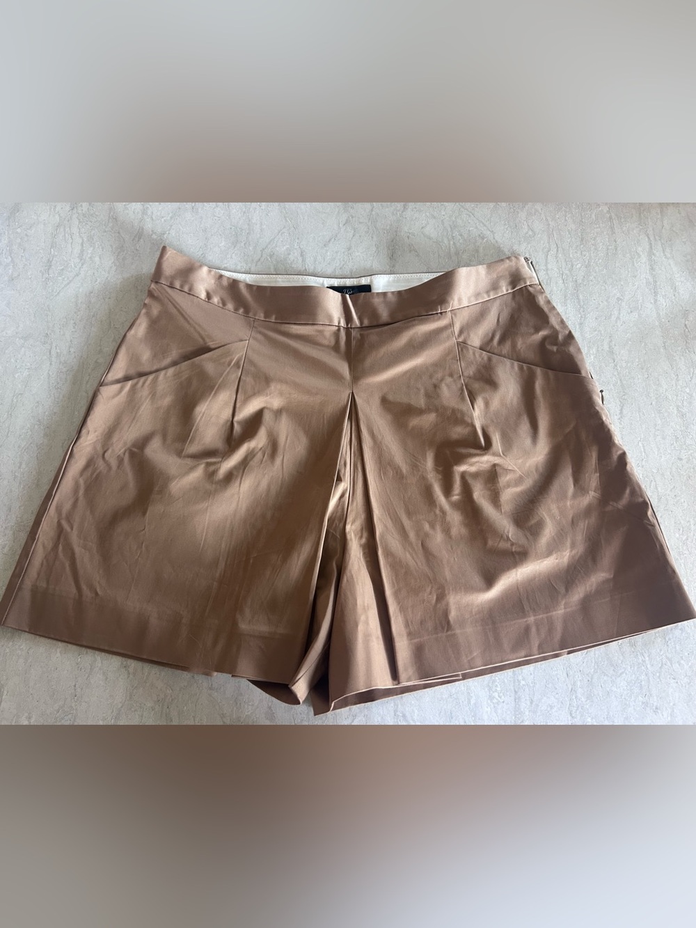 NWT J. Crew Satin-Finish Tailored Shorts in Brown